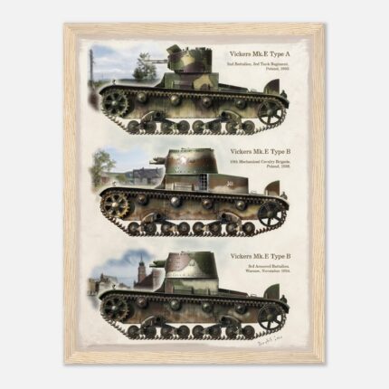 Vickers Mk. E in Polish Service | Premium Matte Paper Wooden Framed Poster
