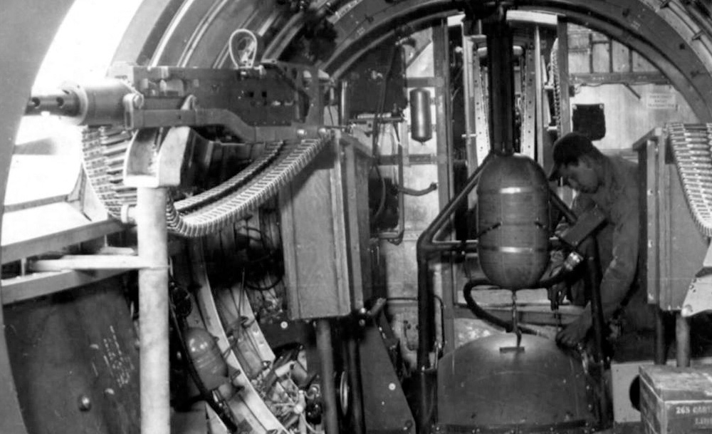 Interior of a Boeing B-17 Flying Fortress of the 381st Bomb Group