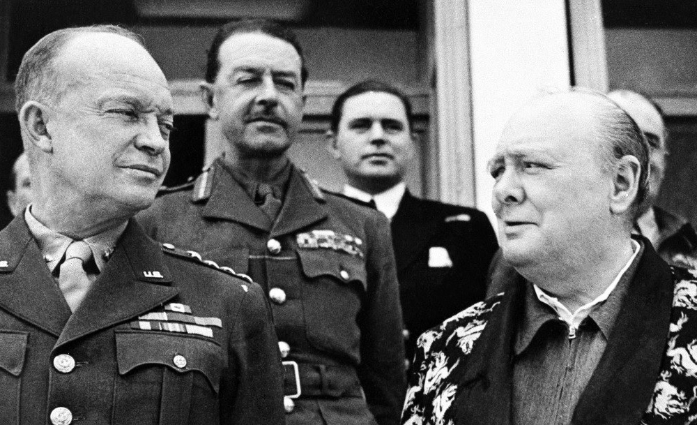 Winston Churchill gets a Christmas day visit from Generals Eisenhower and Alexander