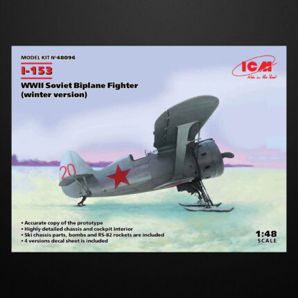 I-153 (winter version) WWII Soviet Biplane Fighter / ICM 48096