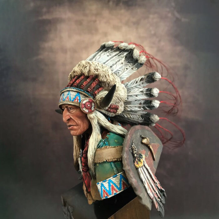Sioux Warrior XIX c. / 1:10 Scale Bust / Tartar Miniatures TRB250-125
