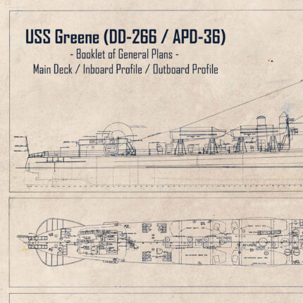 USS Greene (DD-266 / APD-36) General Plans Close Up