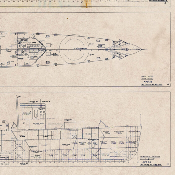 USS Greene (DD-266 / APD-36) General Plans Close Up