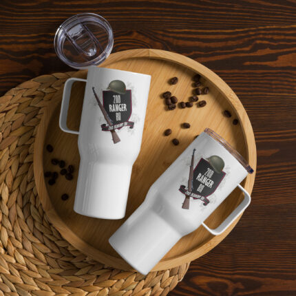 Travel mug with a handle “2nd Ranger Bn”