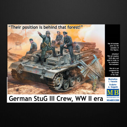 German StuG III Crew, WW II era. Their position is behind that forest! / Master Box 35208