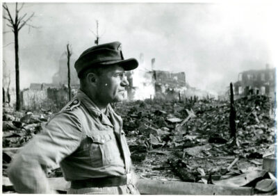 Here is the city of Narva, right after an attack. The buildings are still burning 1944