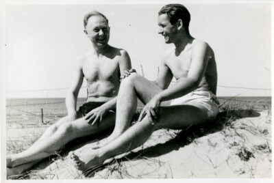 Sunbathing and relaxing by the Gulf of Finland 1944