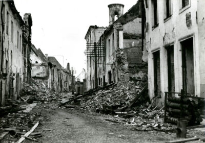 The city of Narva after the bombing by Russian troops 1944