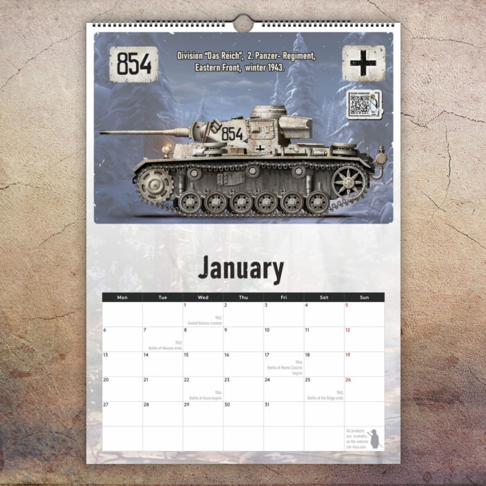 Panzer Camouflage Wall Calendar 2025 by Igor Donchik (A3) - Image 1