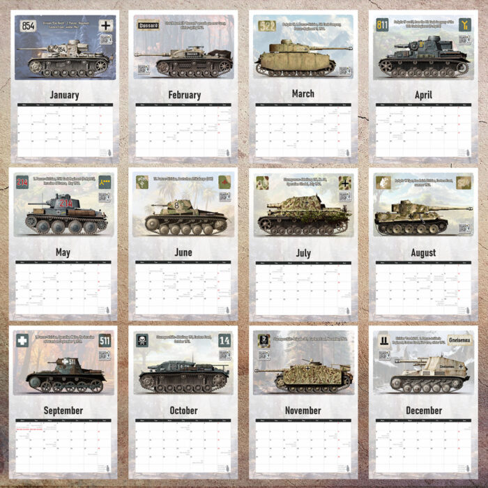 Panzer Camouflage Wall Calendar 2025 by Igor Donchik (A3) - Image 2