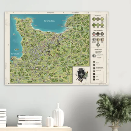 Normandy Campaign Battle Map | Premium Matte Poster by Igor Donchik