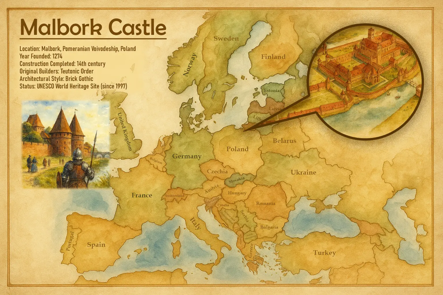 Malbork Castle: Medieval Map