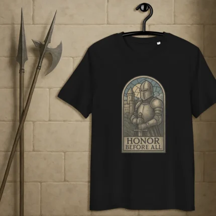 Unisex organic cotton t-shirt "Honor Before All"