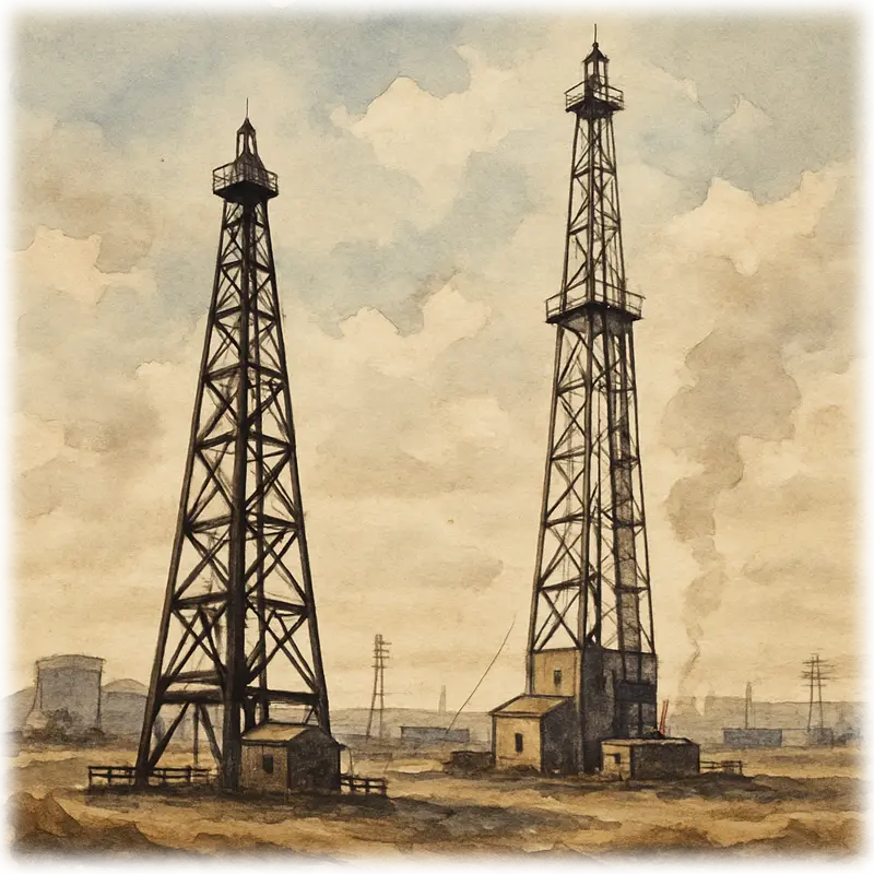 Oil and gas derricks