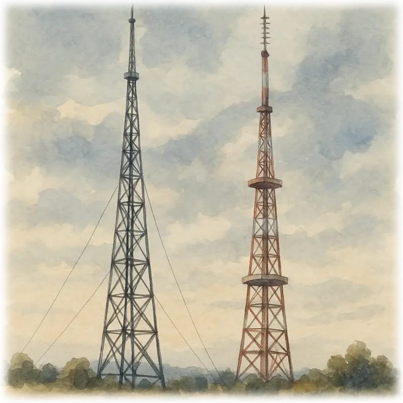 Radio and television masts