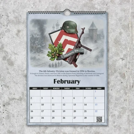 German Divisions Wall Calendar 2026 February