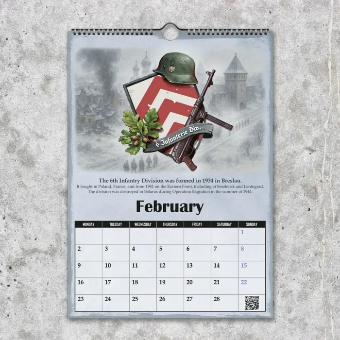 German Divisions Wall Calendar 2026 February