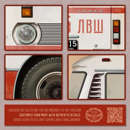 LAZ-695 Soviet Bus Poster Detail