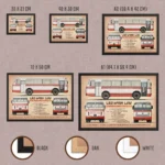 LAZ-695N Soviet Bus Framed Poster Sizes