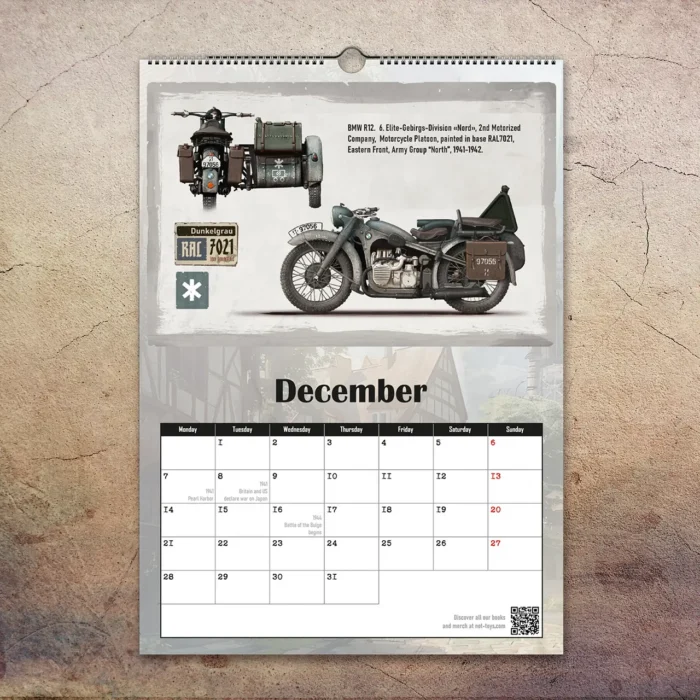 Panzer Camouflage Wall Calender 2026 December